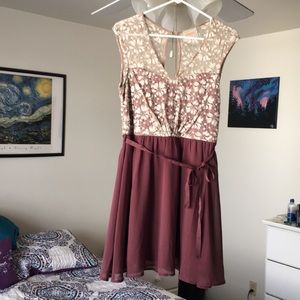 Illusion neckline ModCloth lace & chiffon dress